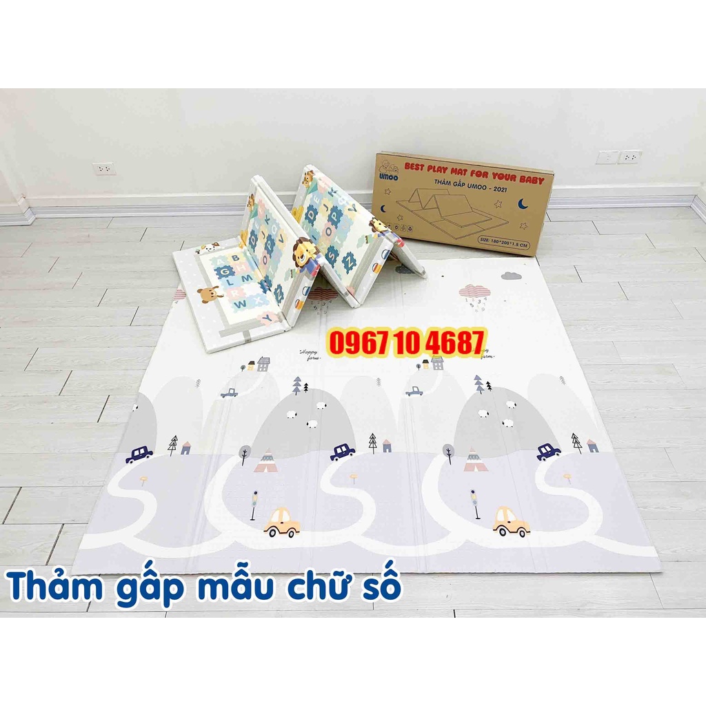 Thảm chơi gấp gọn cho bé Umoo dày dặn, không mùi, không thấm nước