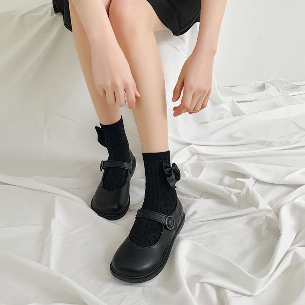 Vớ Cotton Kẻ Sọc Đính Nơ Phong Cách Harajuku 1 Cho Nữ