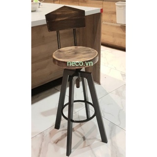 Ghế bar xoay có tựa lưng, ghế đảo bếp. Ghế cao