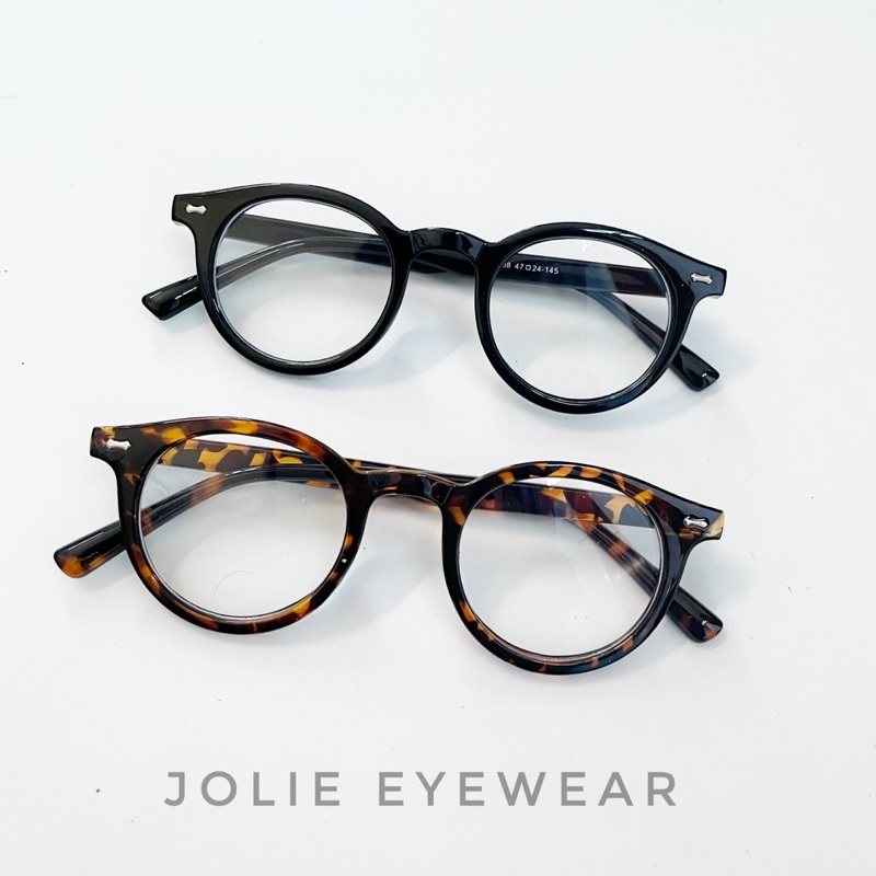 Kính giả cận, gọng kính cận tròn nam nữ form bé 3388 UV400, chống ánh sáng xanh Jolie eyewear