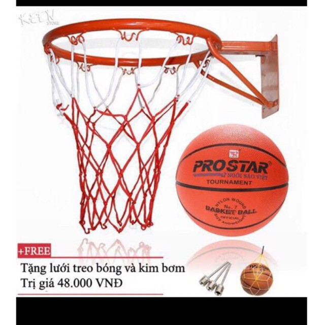 Combo khung bóng rổ và banh kèm túi đựng banh và  kim