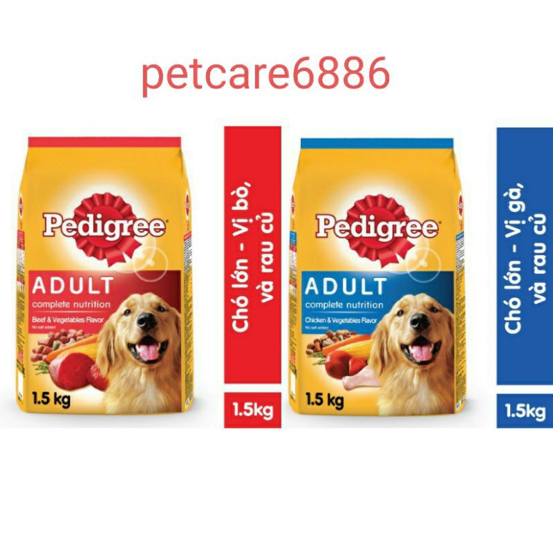 Thức ăn chó Pedigree vị gà &amp; rau củ dạng túi 1.5kg