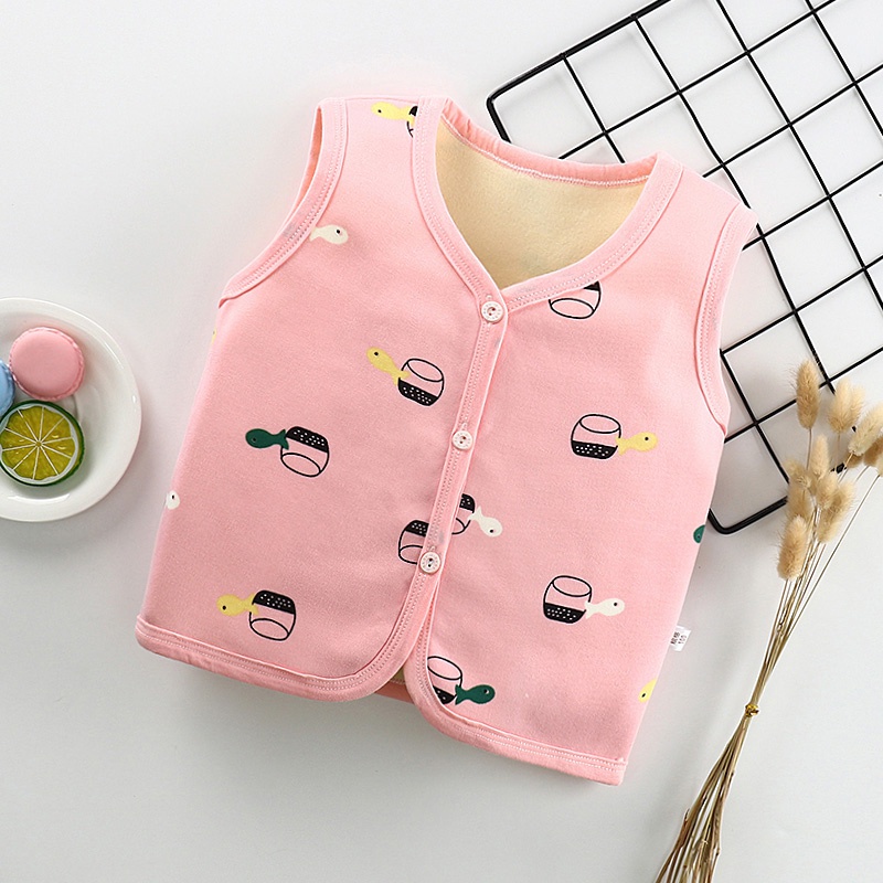 Áo Khoác Ghi Lê Lót Nhung Dày Giữ Ấm Thời Trang Thu Đông Cho Bé
