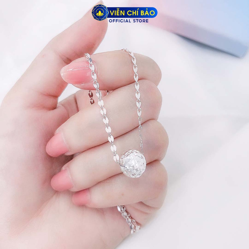 Dây chuyền bạc nữ mặt cầu phay chất liệu bạc 925 thời trang phụ kiện trang sức nữ Viễn Chí Bảo D400663