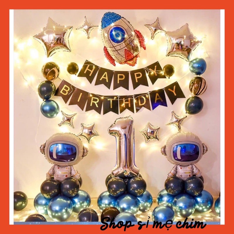 BỘ BÓNG TRANG TRÍ SINH NHẬT BÉ TRAI PHI HÀNH GIA ĐỦ PHỤ KIỆN