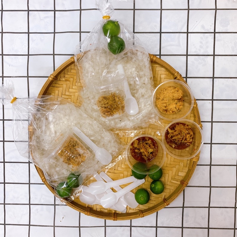 Bánh Tráng Sợi Phơi Sương Dẻo Chấm Muối Hành Phi Cay Cay Không Dầu Mỡ Tíc Tắc
