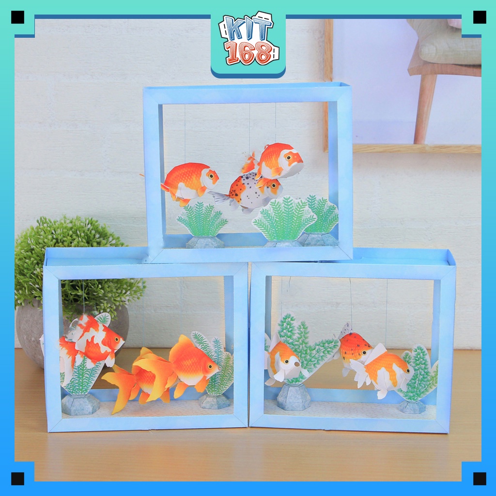 Mô hình giấy động vật Hồ cá vàng ver 3