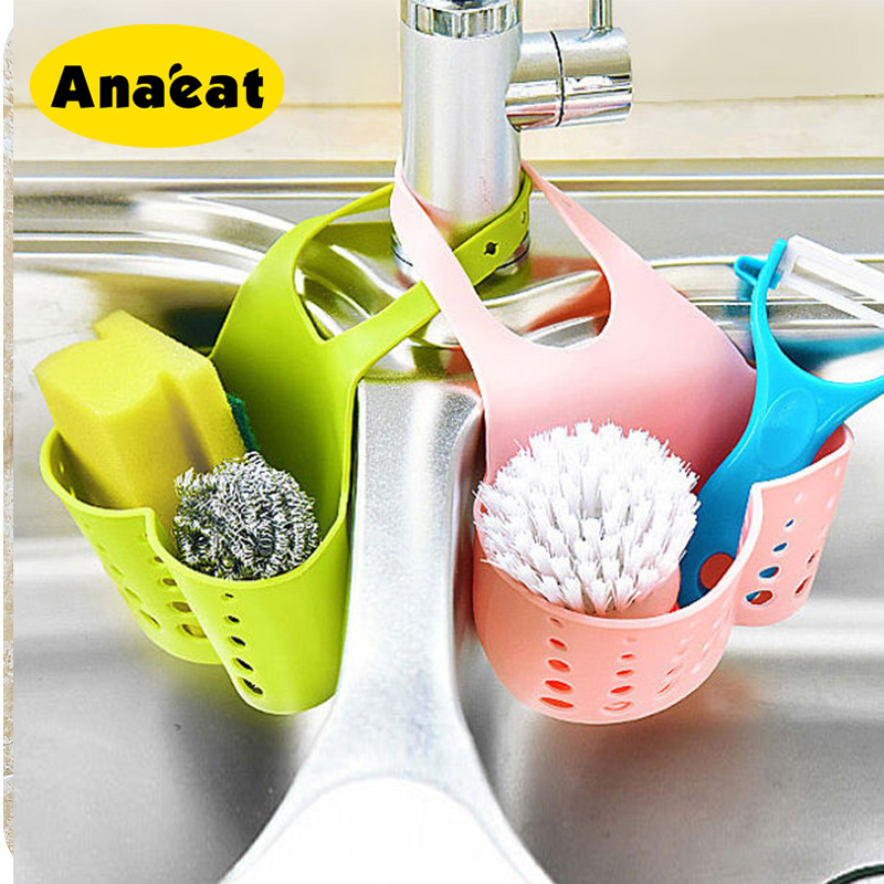 Khay Để Đồ Rửa Chén/Xà Phòng Anaeat Thiết Kế Nhỏ Gọn Gắn Vòi Nước Bồn Rửa Nhà Tắm Có Lỗ Ráo Nước Và Có Thể Điều Chỉnh