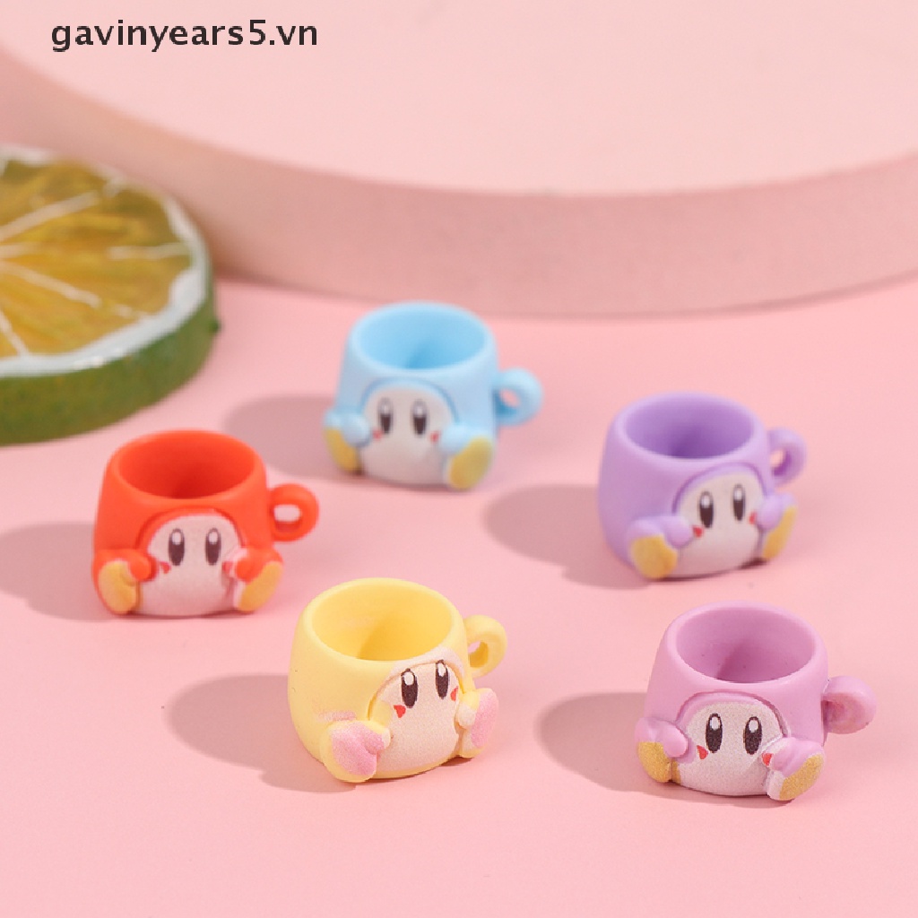 Set 5 Cốc Uống Nước Kiểu Hoạt Hình Bằng Nhựa Resin Tỷ Lệ 1 / 12 Trang Trí Nhà Búp Bê