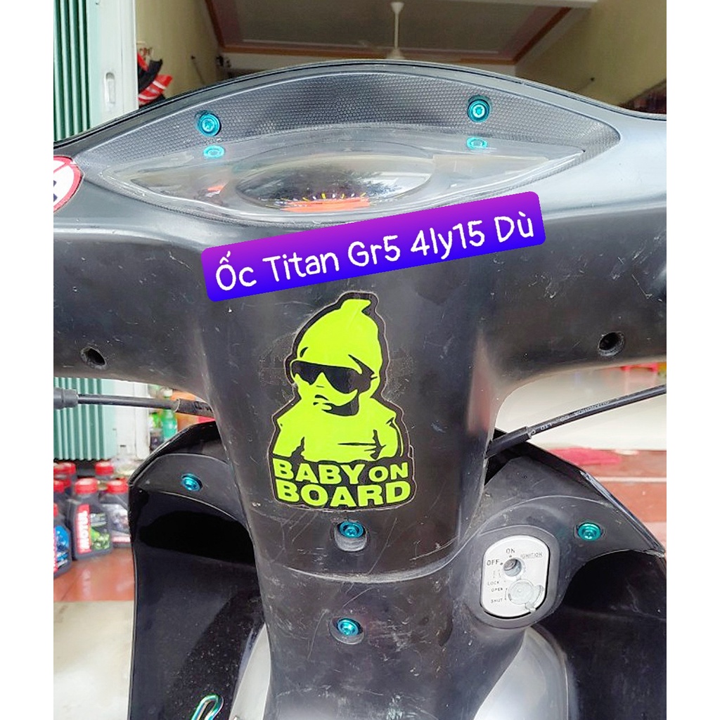 Ốc 4li mịn TiTan Gr5 Gắn Nắp Bình Dầu và đầu xe bợ cổ các dòng xe Hoda wa Drem