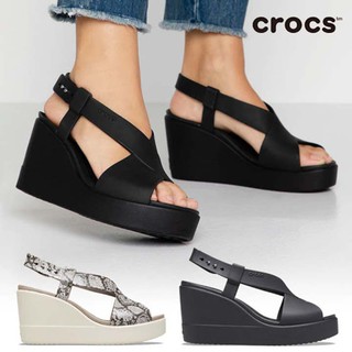 dép sandal đế xuồng 8cm nhựa cá sấu blooklyn high wedge đi mưa, lội nước, đi biển, chống hôi chân
