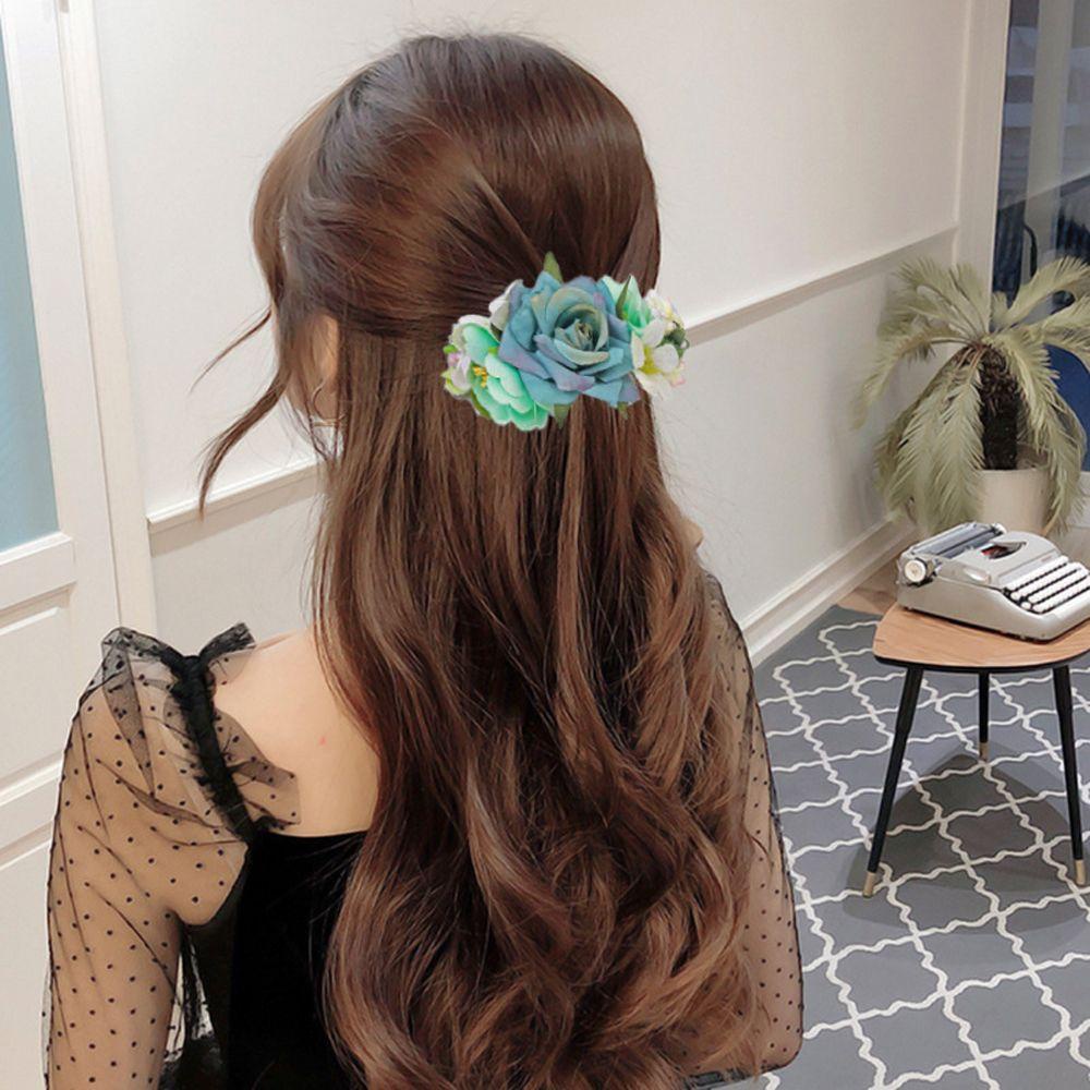 NICKOLAS Lược Cài Tóc Bằng Lụa Đính Hoa Xinh Xắn Dành Cho Nữ