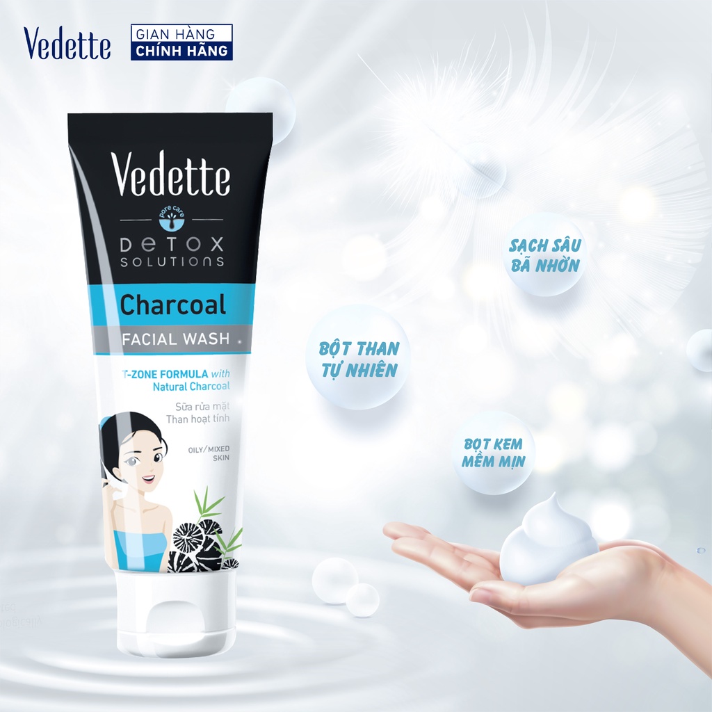 Sữa rửa mặt Vedette Than Hoạt Tính 100ml