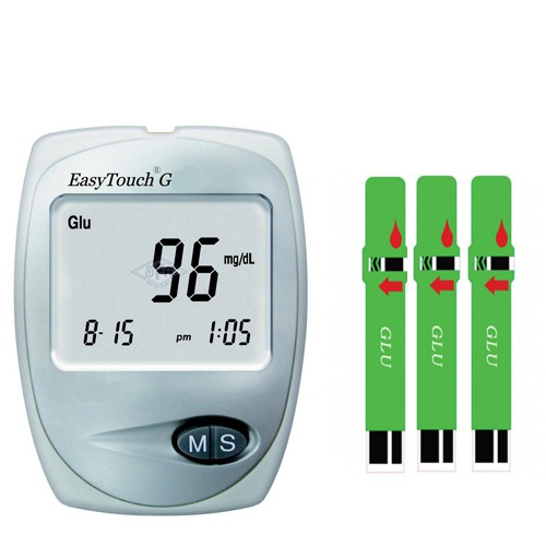 Máy đo 3 in 1 đường huyết,mỡ máu,gout Easy Touch GCU ET322 + Kèm test que easy touch ( Bảo hành 10 năm)