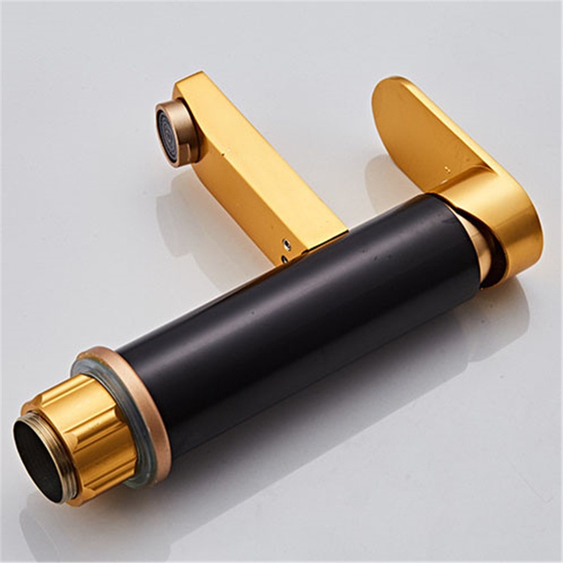 Vòi Nước Nóng Lạnh Bằng Nhôm Màu Vàng Đen Cao Cấp