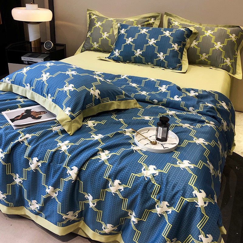 Bộ Chăn Ga Gối Lụa Thái Chăn Hè Trần Bông - Set 4 Món
