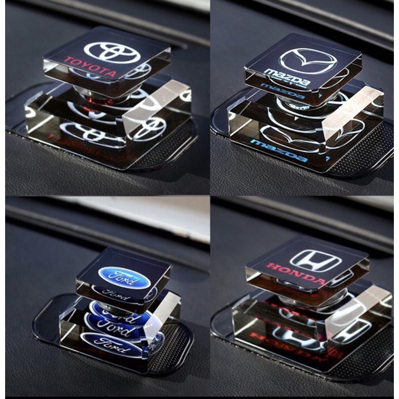 Nước hoa pha lê cao cấp đặt taplo xe hơi, ô tô logo hãng xe Toyota, Mazda, Ford, Kia, Hyundai, Honda