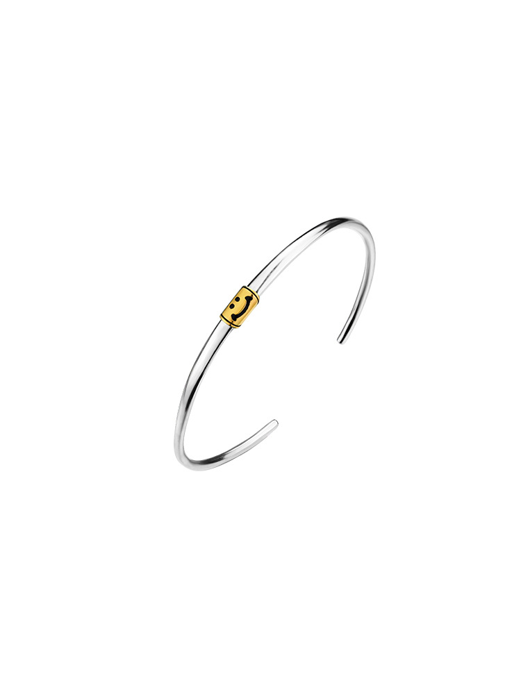 Vòng Tay Mạ Bạc 925 Hình Mặt Cười Phong Cách Thái Lan Đơn Giản Thời Trang Cho Nữ