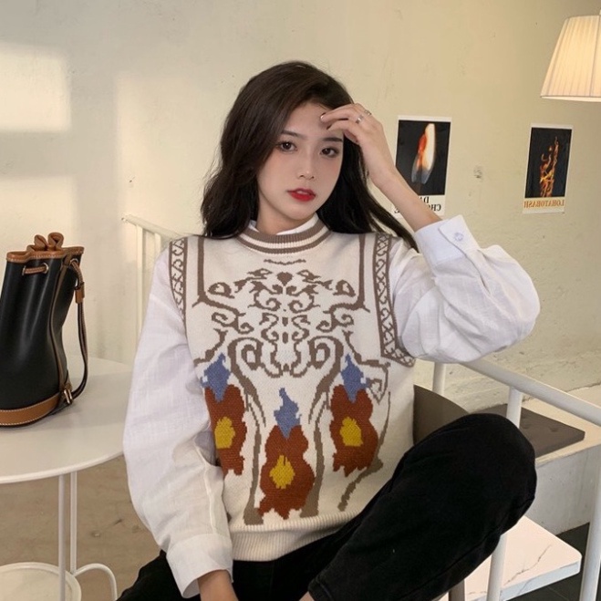 Gile Len Nữ Hàn GUMAX, Áo Len Gile Nữ Màu Sắc Vintage Form Rộng FreeSize Siêu Xinh | BigBuy360 - bigbuy360.vn