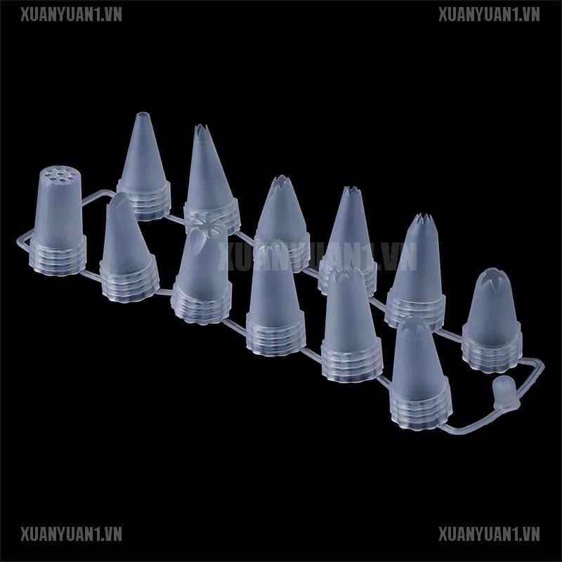 Set 12 Đuôi Bắt Bông Kem Bằng Nhựa Tiện Dụng