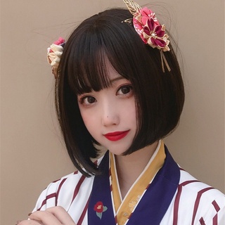 Bộ tóc giả Bobo ngắn mái xéo đáng yêu ngọt ngào cho nữ