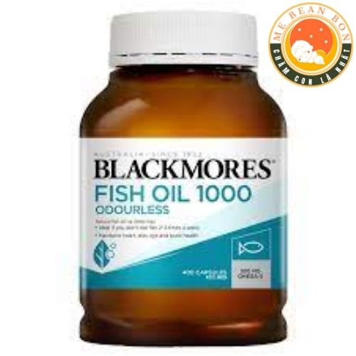 Dầu Cá 400 Viên Blackmores Fish Oil 1000mg Úc, không mùi dạng viên to so với mini caps dành cho mọi lứa tuổi và bà bầu