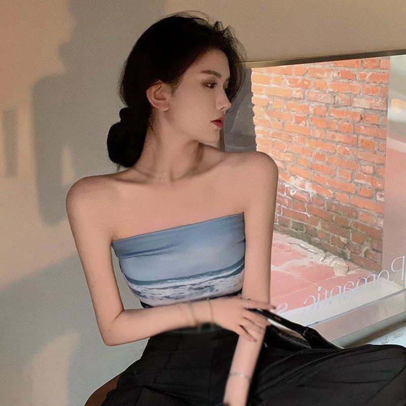 Áo Ngực Dạng Ống Màu Gradient Phong Cách Thời Trang Hàn Quốc