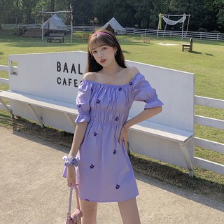 💜💜💜váy tiểu thư hoa nhí màu tím hot trend 2021💜💜💜váy xinh style hàn quốc💜💜💜