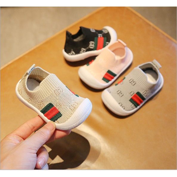 Giày Bún cổ chun GD Cho Bé Trai Bé Gái Tập Đi Co giãn Thoáng Khí Chống Vấp Đế Mềm cho bé từ 0-2 tuổi