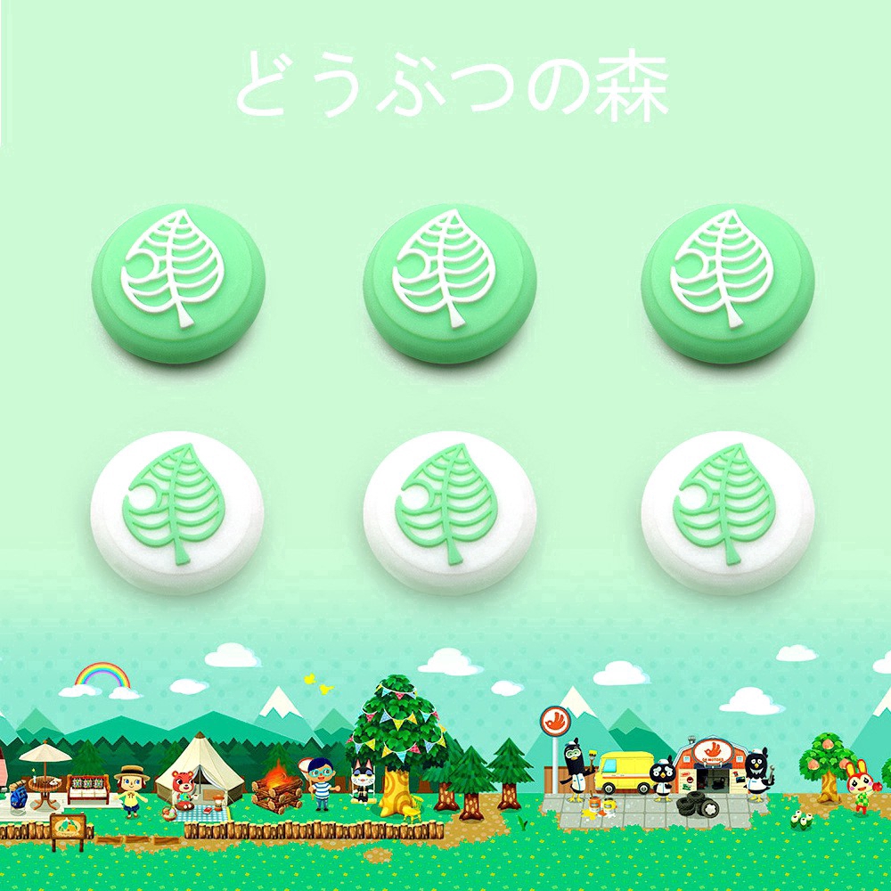Bộ 4 Nắp Gắn Cần Gạt Điều Khiển Bằng Silicon Kiểu Animal Crossing Cho Tay Cầm Chơi Nintendo Switch/Lite Joy-con