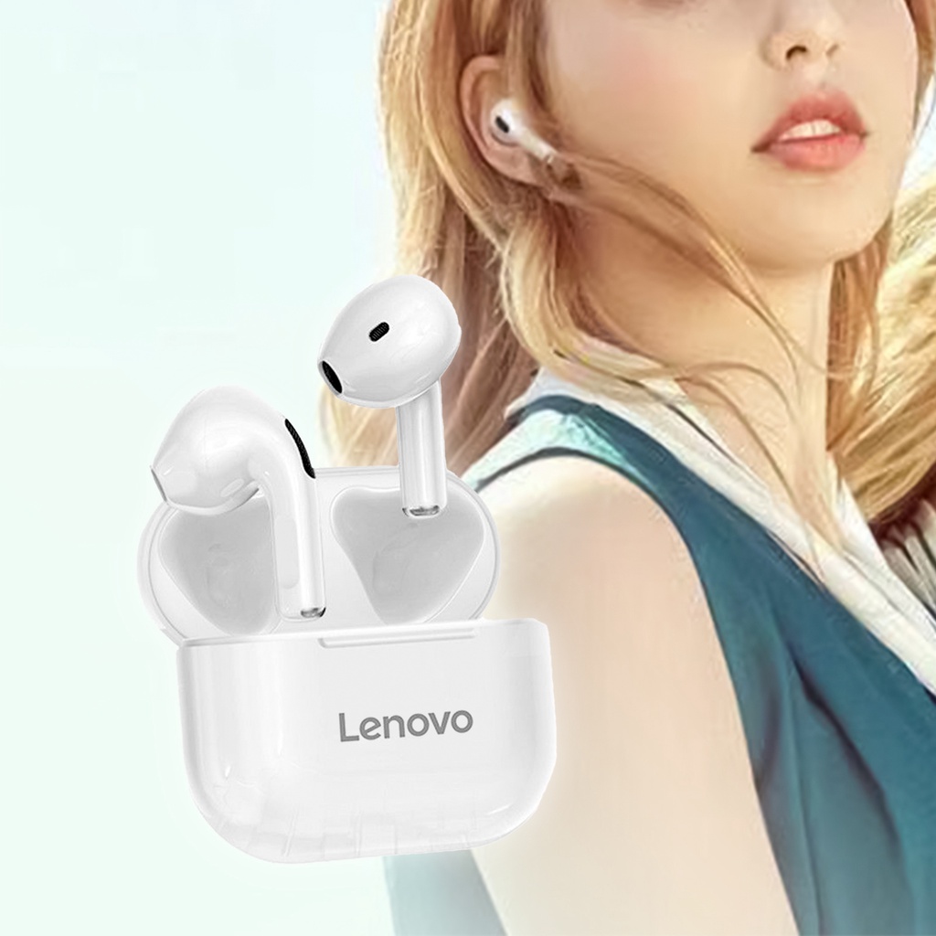 Set 2 tai nghe nhét tai Lenovo LP40 không dây tương thích Bluetooth 5.0 tích hợp micro điều khiển cảm ứng âm thanh nổi