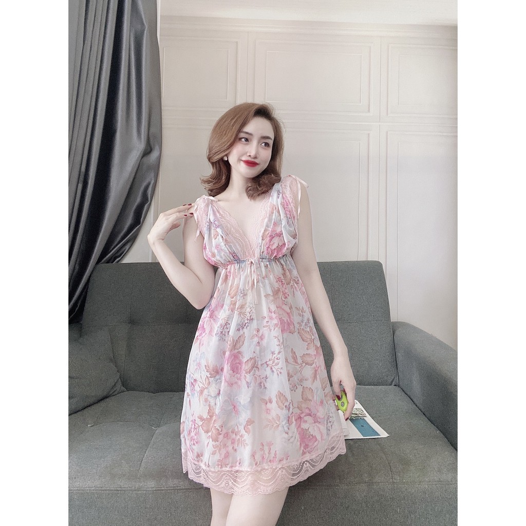 Váy Ngủ Xuyên Thấu Nữ, Set Đồ Ngủ Sexy 3 Món ( Váy Ngủ, Áo Choàng Kèm Quần ) , Đầm Ngủ Mặc Nhà Bigsize Chất Voan Tơ. | BigBuy360 - bigbuy360.vn