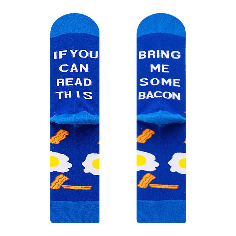 folღ Unisex If You Can Read This Crew Socks Funny Saying Bring Me Tacos Bacon Eggs Hamburger Beer Letters Novelty Hosiery