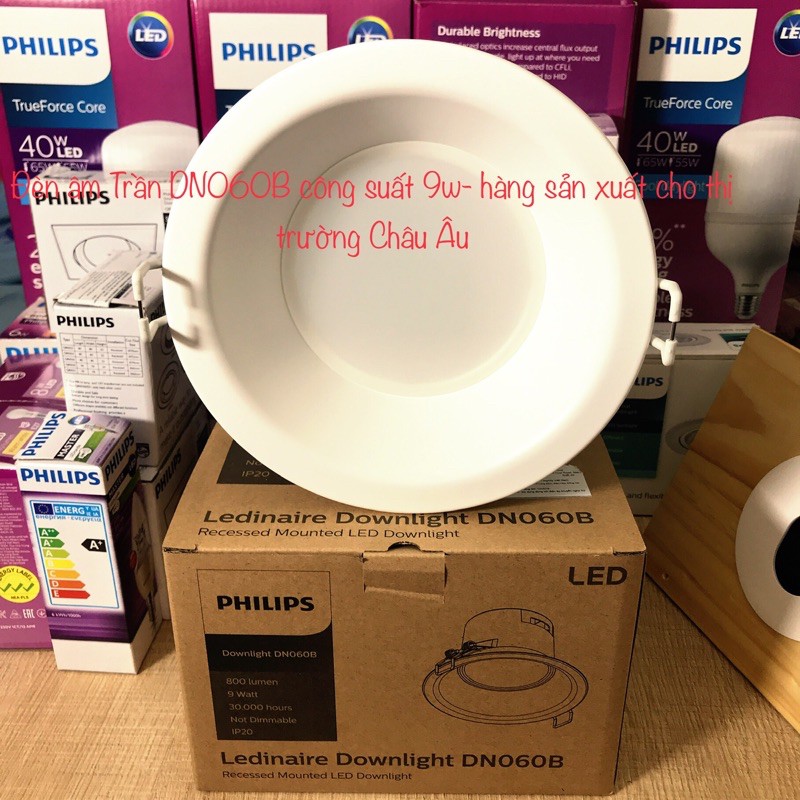 Bộ đèn âm Trần mặt lõm DN060B Philips công suất 9w sản xuất cho thị trường Úc và Châu Âu |Philips chính hãng hàng dự án|