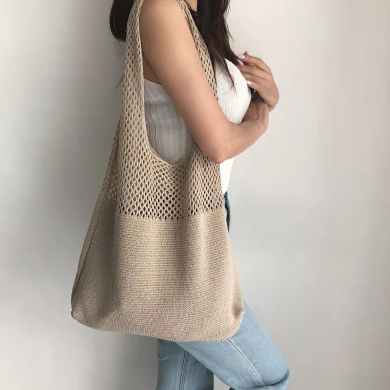 Túi Xách Dệt Kim Cỡ Lớn Thoáng Khí Thời Trang Mùa Hè Cho Nữ