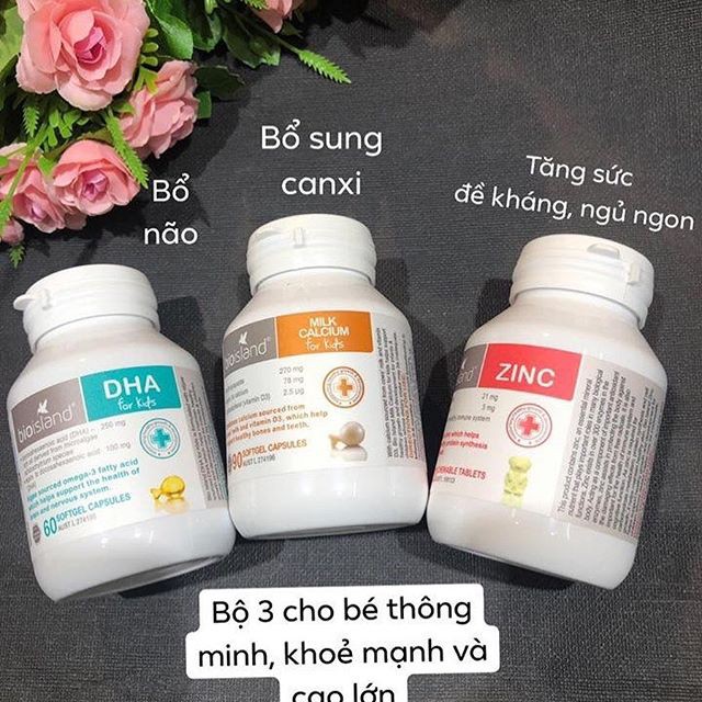 BỘ ĐÔI CANXI + DHA + KẼM BIO ISLAND CHO BÉ