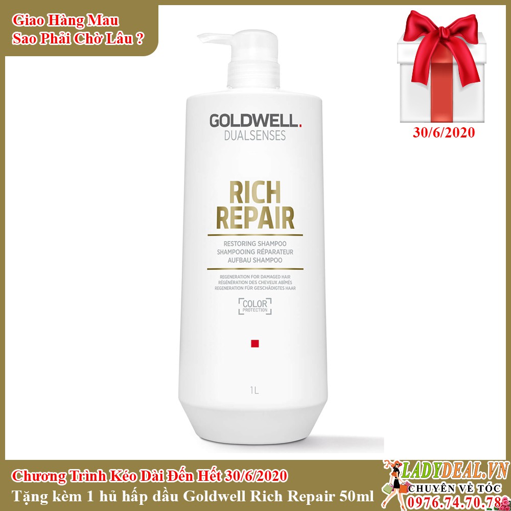 DẦU GỘI PHỤC HỒI TÓC HƯ TỔN GOLDWELL DUALSENSES RICH REPAIR [ 500ml - 1000ml ]