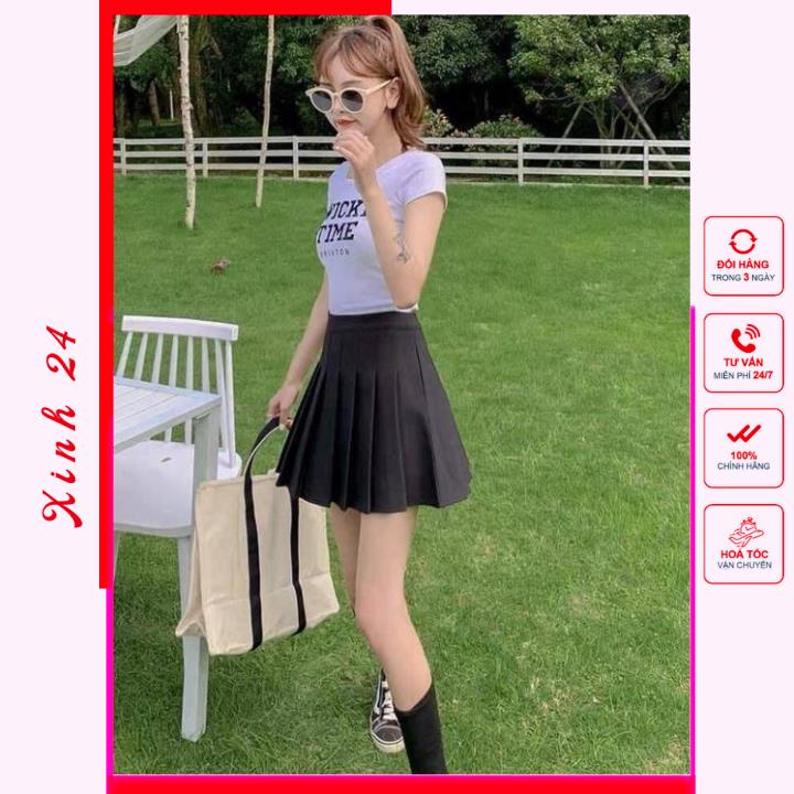 Chân Váy Tennis Xếp Ly Ngắn Dáng Xòe Lưng Cạp Cao, Có Quần Lót Bên Trong, nhiều màu lựa chọn | BigBuy360 - bigbuy360.vn