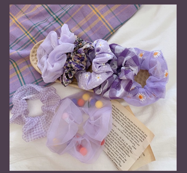 Cột tóc scrunchies tím Purple