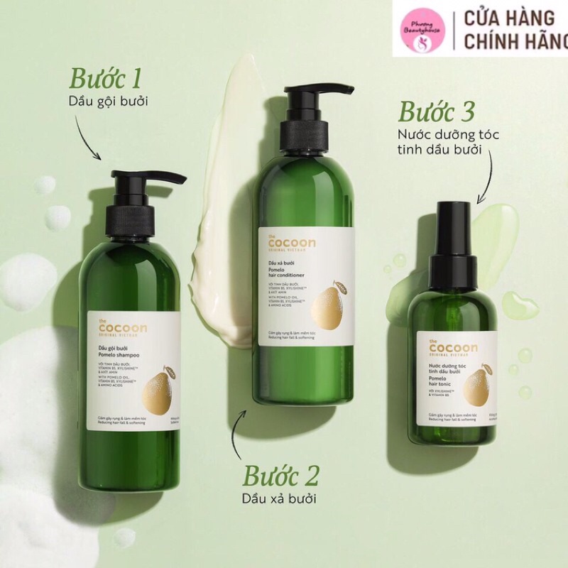 Dầu Gội/Dầu Xả Bưởi Cocoon Dưỡng Tóc Bóng Mượt, Giảm Gãy Rụng Pomelo Shampoo/ Hair Conditioner 310ml [Lẻ 1 chai]