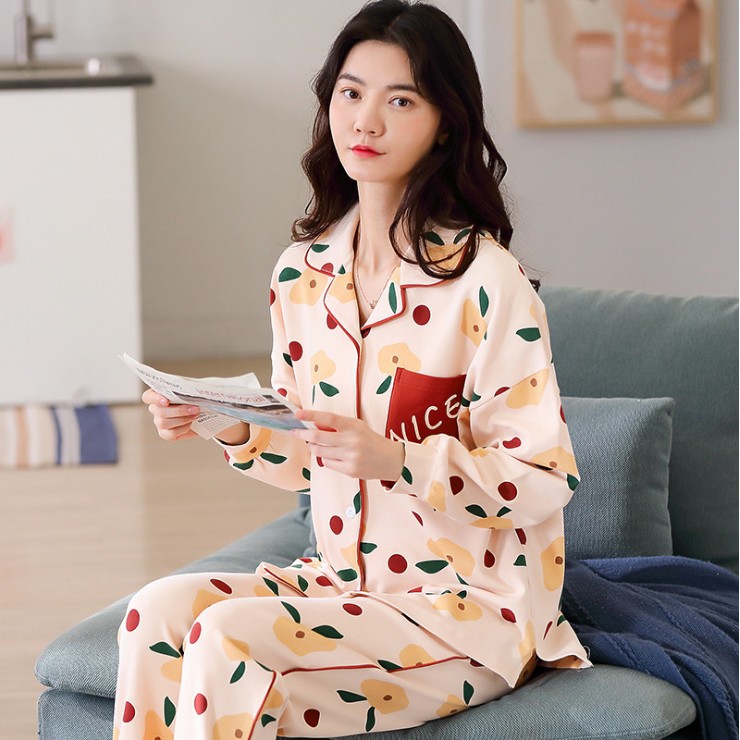 Đồ bộ Pijama bộ mặc nhà nữ vải COTTON 100 cao cấp style Hàn Quốc Full size