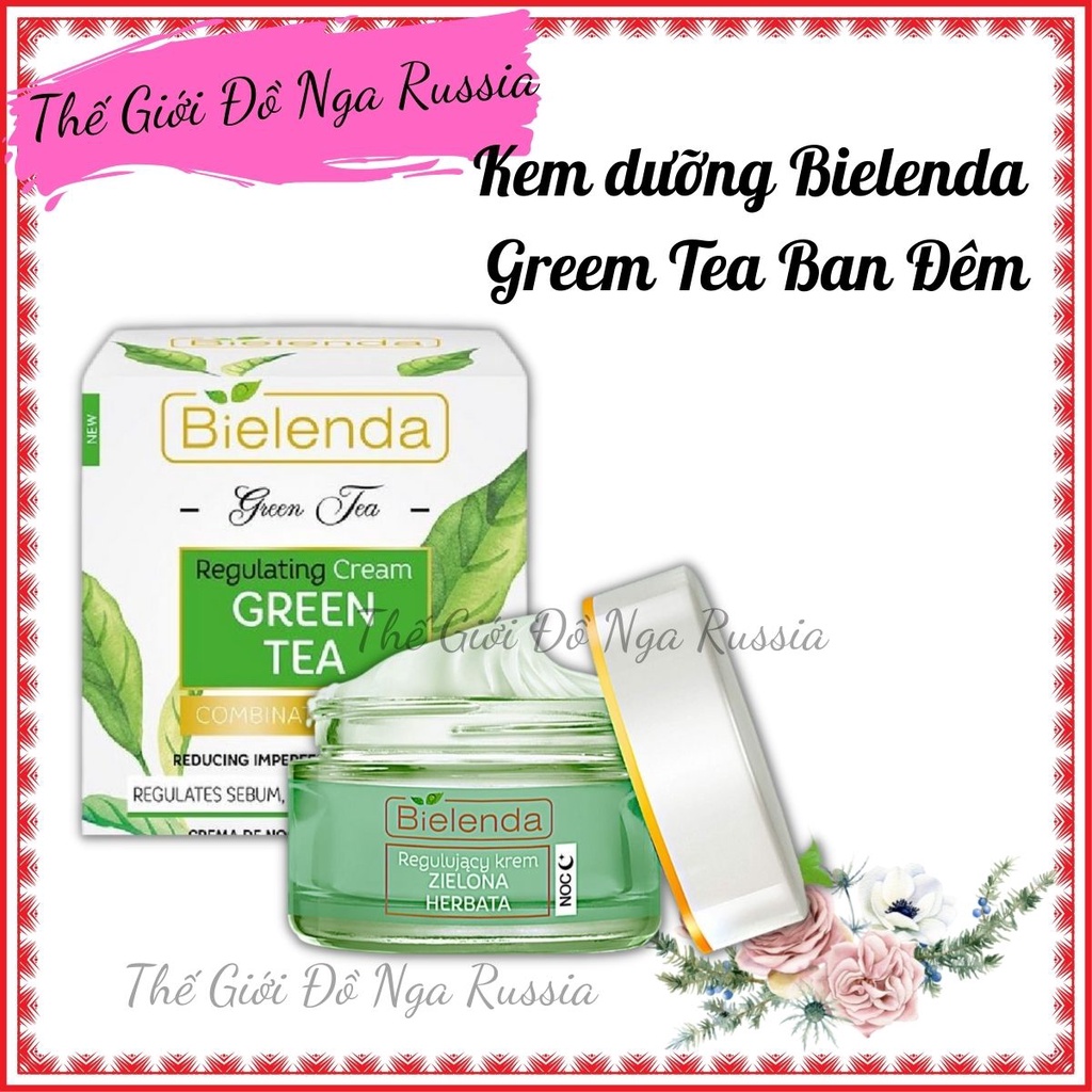 Kem dưỡng Bielenda Green Tea kiềm dầu, giảm mụn, thâm/ngừa mụn, phục hồi, trẻ hoá da