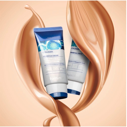 Kem B.B Chống Nắng Collagen SPF 50+/PA+++ Farmstay Collagen Water Full Moist Primer B.B Cream 50g