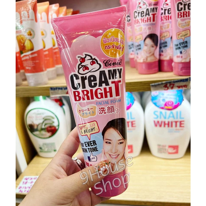 01 Sữa Rửa Mặt Làm Sáng Da Mờ Mụn Creamy Bright Foam Civic Thái Lan 180gram