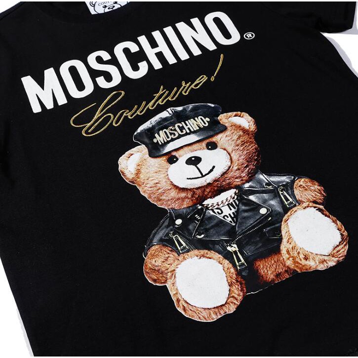 Áo thun cotton ngắn tay in họa tiết Moschino