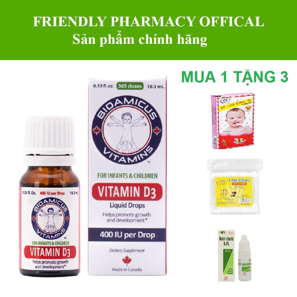 {Canada} Bioamicus Vitamin D3 400IU – Hỗ trợ phát triển xương (lọ 10,3ml-365 giọt)