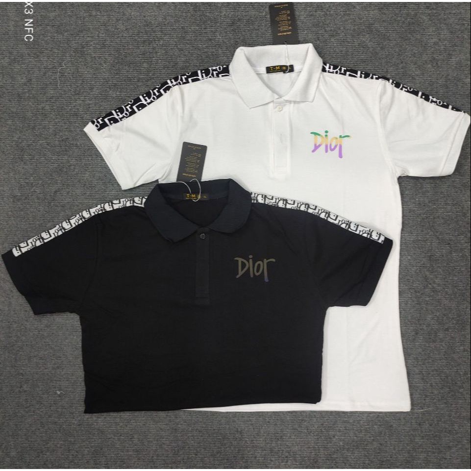 Áo thun polo nam đẹp tay ngắn có cổ dập vân chữ nổi  thêu logo D!ro vải cotton co dãn cao cấp