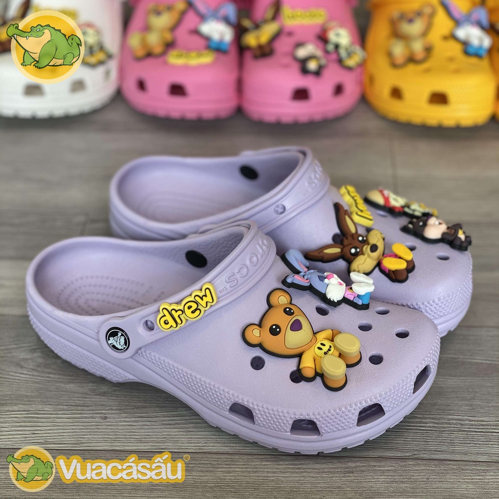 Dép CROCS DREW HOUSE JUSTIN BIEBER + Kèm Bộ STICKER Bản MỚI NHẤT siêu ĐẸP, Siêu ĐÁNG YÊU - Vua Cá Sấu