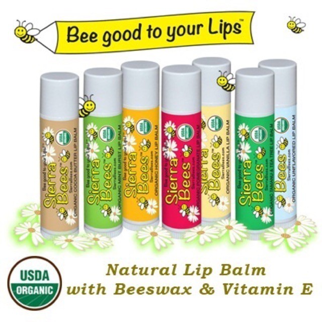 Vỉ 8 thỏi son dưỡng hữu cơ Sierra Bees