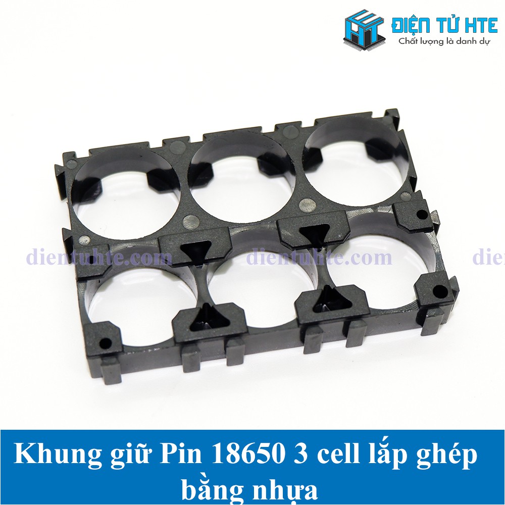 Khung giữ Pin 18650 3 cell lắp ghép bằng nhựa [HTE Quy Nhơn CN2]